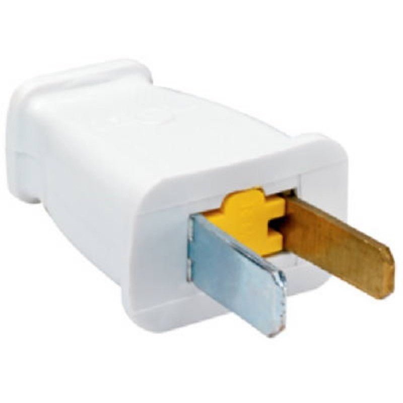 Pass & Seymour SA540WCC10 Electrical Plug, Polarized, Straight Blade, 2-Pole, 15 A, 125 V, White