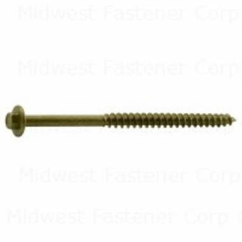 Midwest Fastener 53755 Screw, 3/8 in Thread, 5 in L, Hex Drive, 25 PK