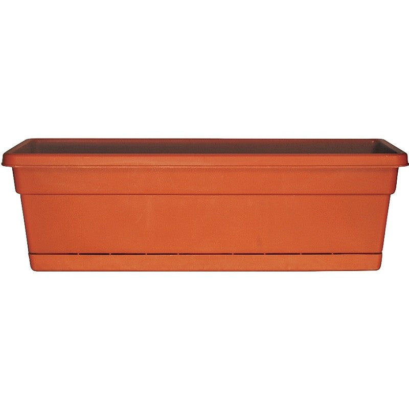 Southern Patio WB3012TC Window Box Planter, 7.22 in H, 29-3/4 in W, 8 in D, Plastic, Terracotta