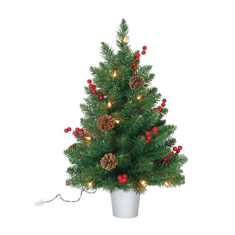 Hometown Holidays 49724 Christmas Specialty Decoration, Trees, 100% PVC, Green, Tungsten Bulb