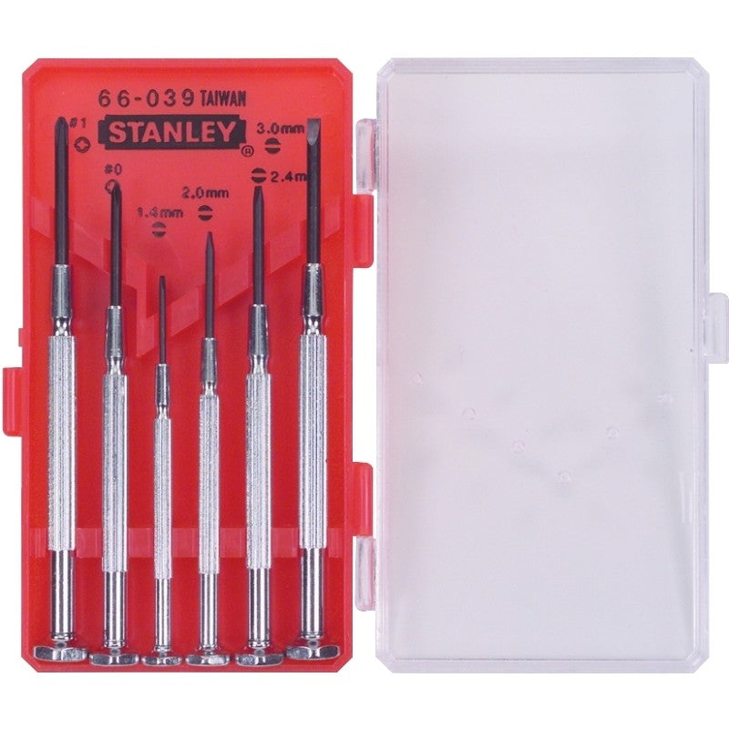 STANLEY 66-039 Screwdriver Set, Steel, Blue, Red