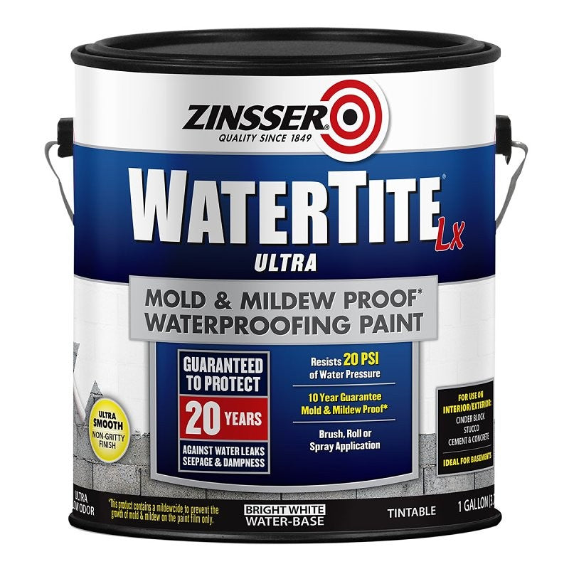 Zinsser WATERTITE-LX Ultra 270267 Block Filler Paint, Water, Bright White, 1 gal, 100 to 125 sq-ft/gal Coverage Area (Pack of 2)