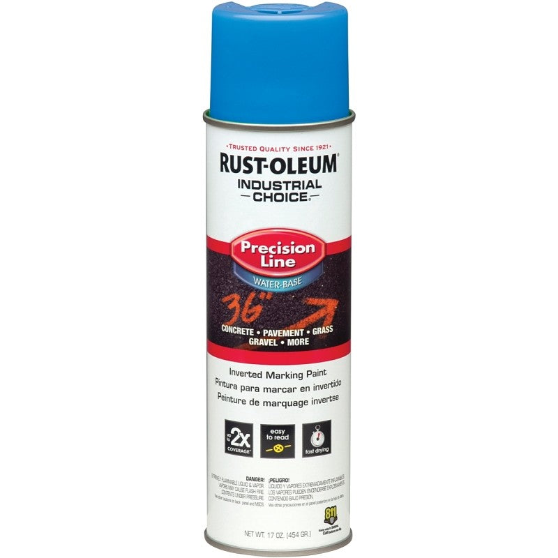 Rust-Oleum 205176 Inverted Marking Spray Paint, Fluorescent Blue, 17 oz, Can