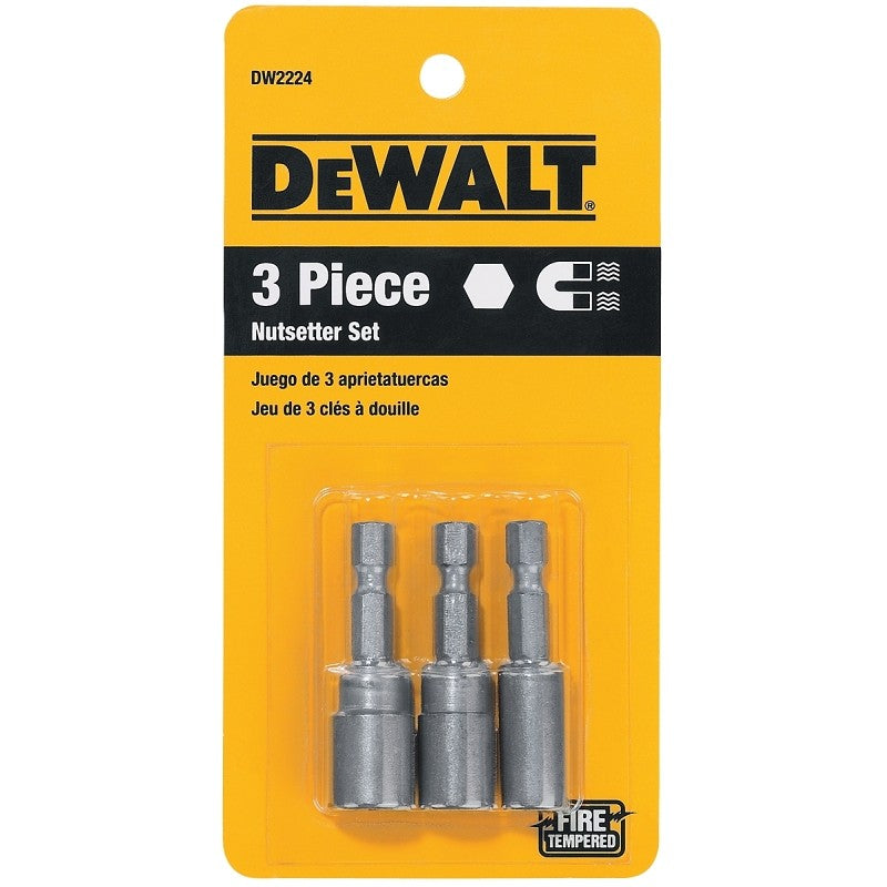 DEWALT DW2224 Nut Driver Set, 3-Piece, Steel, Zinc Phosphate