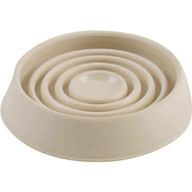 Shepherd Hardware 9165 Caster Cup, Round, 1-1/2 in Dia Dimensions, Rubber, Off-White, 4/PK (Pack of 6)