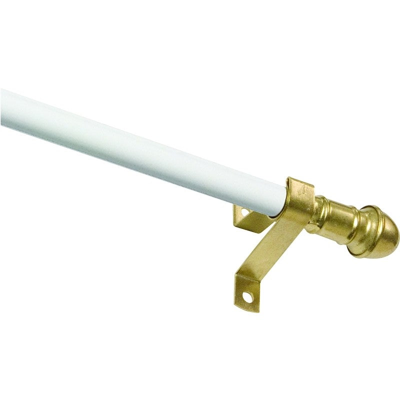 Kenney KN387/1 Cafe Rod, 7/16 in Dia, 48 to 84 in L, Metal, White