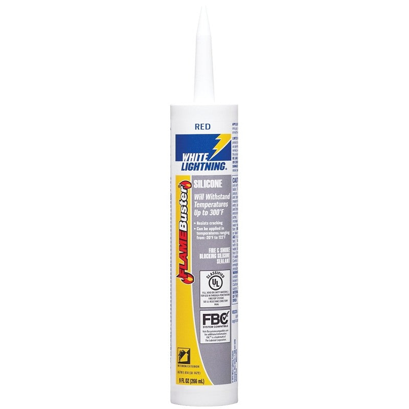 White Lightning W44117010 Silicone Sealant, Red, -20 to 122 deg F, 10 oz, Cartridge