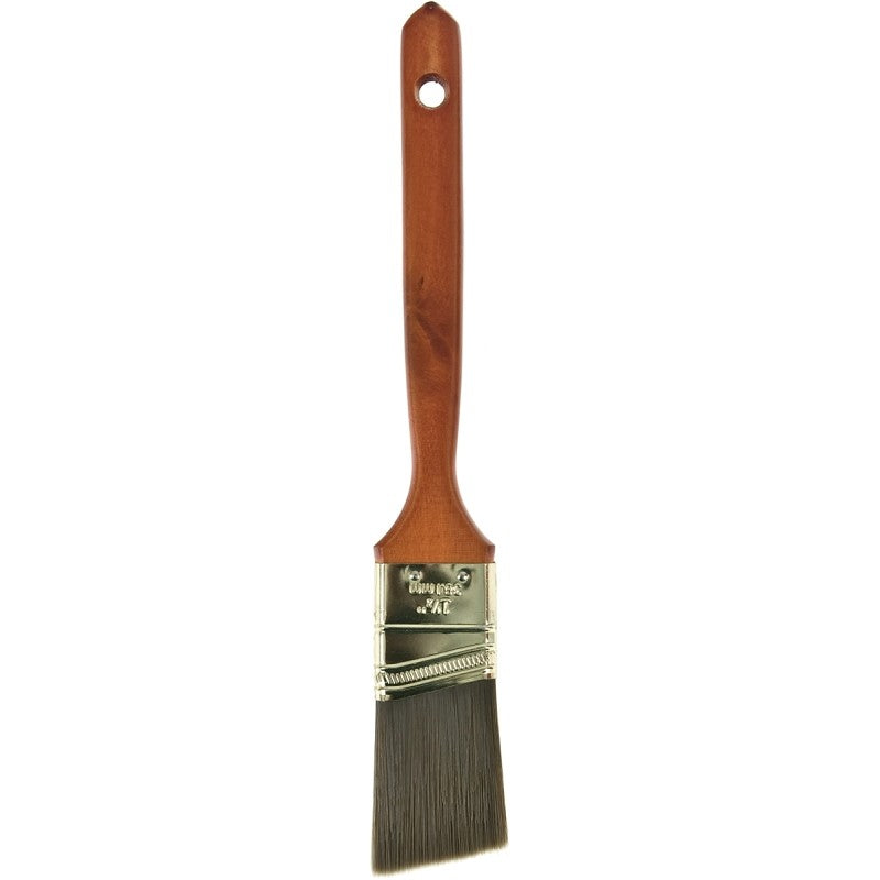 Linzer WC2125-1.5 Paint Brush, Natural/Sable Brown, Wood Handle, 1-1/2 in W, 2-1/4 in L Bristle, Polyester Bristle