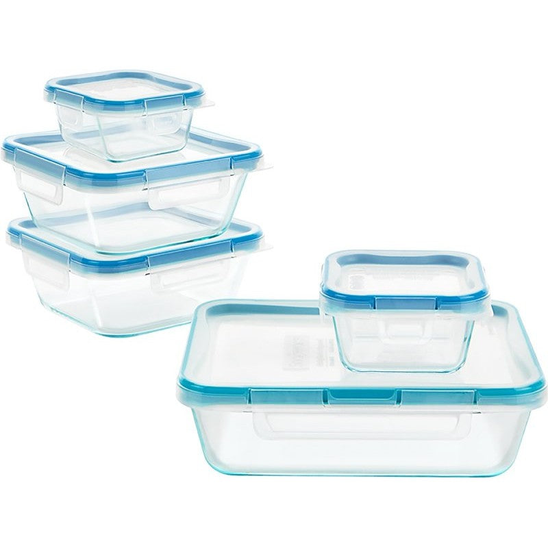 Snapware 1109331 10-Piece Food Container Set, Glass (Pack of 2)