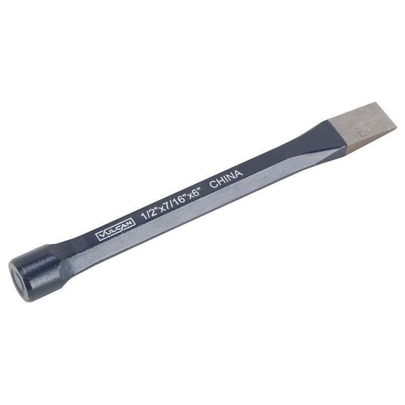 Vulcan JL-CSL004 Cold Chisel, 1/2 in Tip, 6 in OAL, Chrome Alloy Steel Blade, Hex Shank Handle