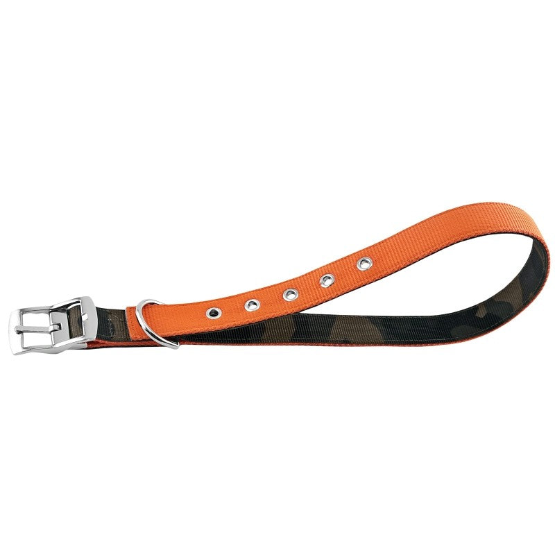 Ruffin'It 31303 Reversible Dog Collar, 20 to 24 in L, 1 in W, Nylon, Camouflage/Orange (Pack of 3)