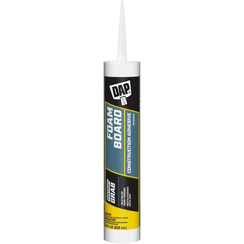DAP 7079827529 Construction Adhesive, White, 28 oz Cartridge