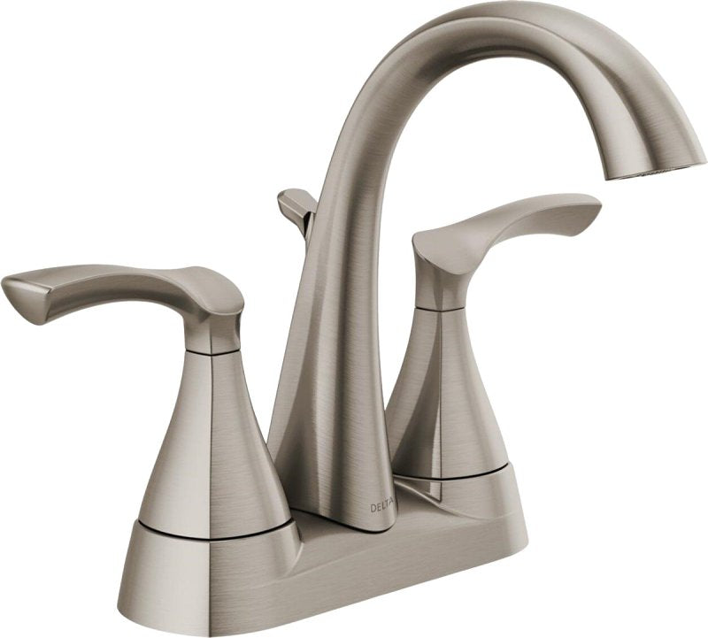 Delta SANDOVER 25748LF-SP Series Centerset Bathroom Faucet, Spotshield Brushed Nickel, 6-5/16 in Plate Size, 5-1/16 in