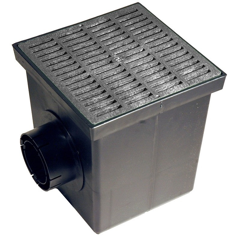 NDS 1200BLKIT Catch Basin Kit, 6 in Dia, 12-3/8 in L, 12-3/8 in W, Square, Polypropylene, Black