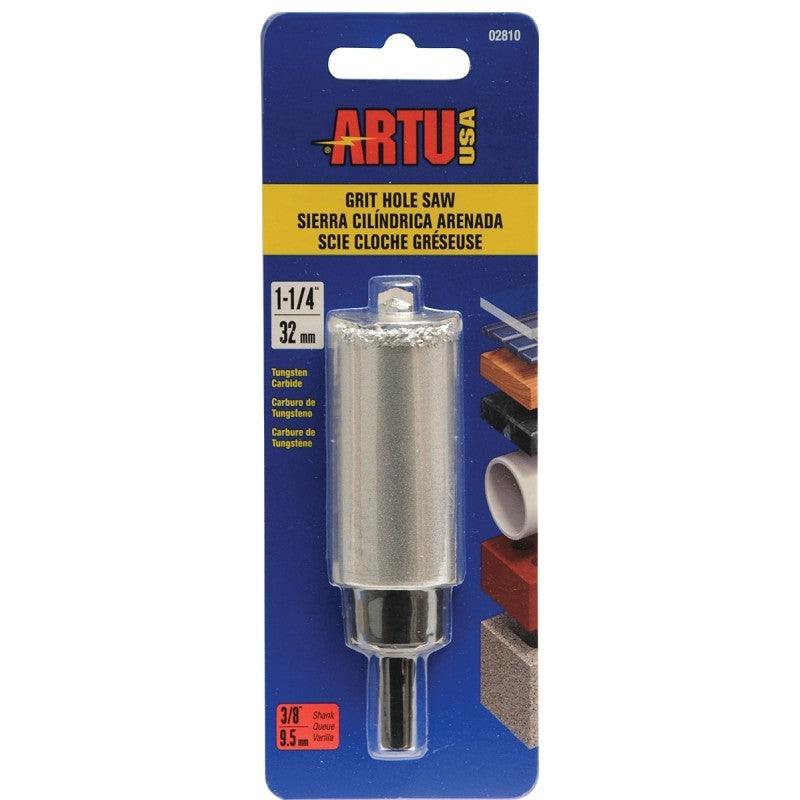 ARTU 02810 Hole Saw, 1-1/4 in Dia, 2-1/4 in D Cutting, 5/8-18 Arbor, Tungsten Carbide Cutting Edge