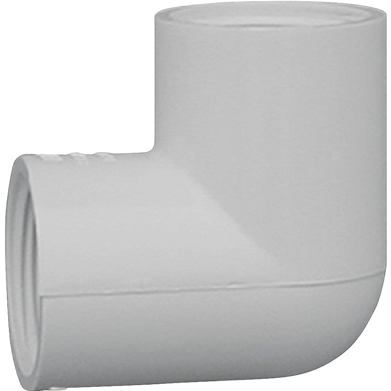 IPEX 435540 Pipe Elbow, 1 in, FPT, 90 deg Angle, PVC, White, SCH 40 Schedule, 150 psi Pressure