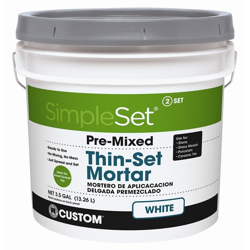 Custom STTSW3 Thin Set Mortar, Gray/White, 3.5 gal Pail