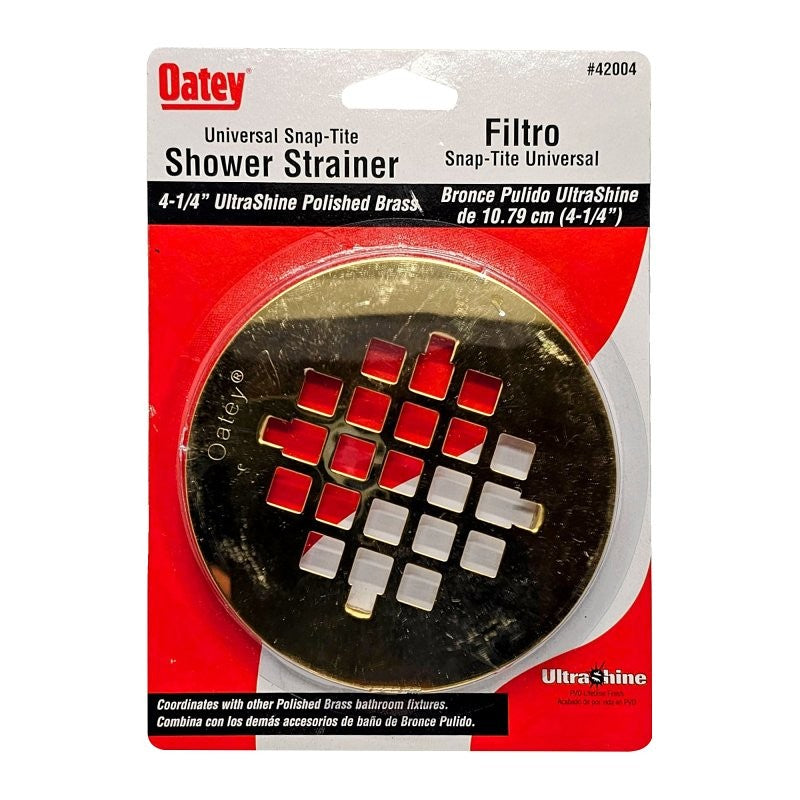 Oatey 42004 Drain Strainer, Stainless Steel, Polished Brass