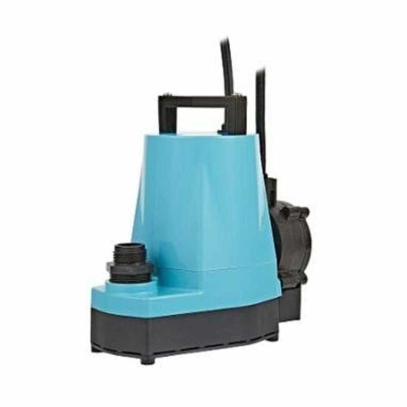 Little Giant 505717 Submersible Utility Pump, 3.5 A, 115 VAC, 1/4 hp, 26.3 ft Max Head, 25 gpm, Aluminum/Plastic