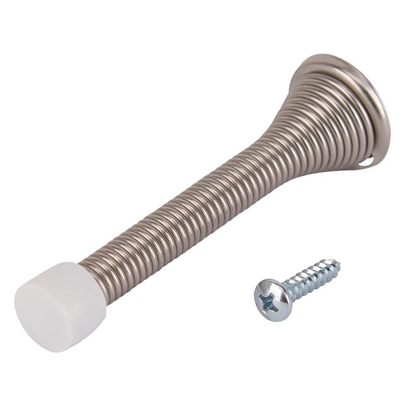 ProSource H62-B043C-PS Heavy-Duty Spring, 15/16 in Dia Base, 3-1/8 in Projection, Plastic & Steel, Satin Nickel