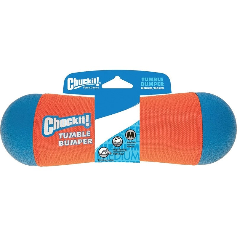 Chuckit! 184201 Dog Toy, M, Tumble Bumper, Foam/Polyester/Rubber, Blue/Orange