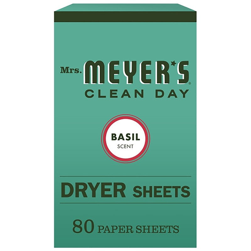 Mrs. Meyer's Clean Day 014448 Dryer Sheet, Basil