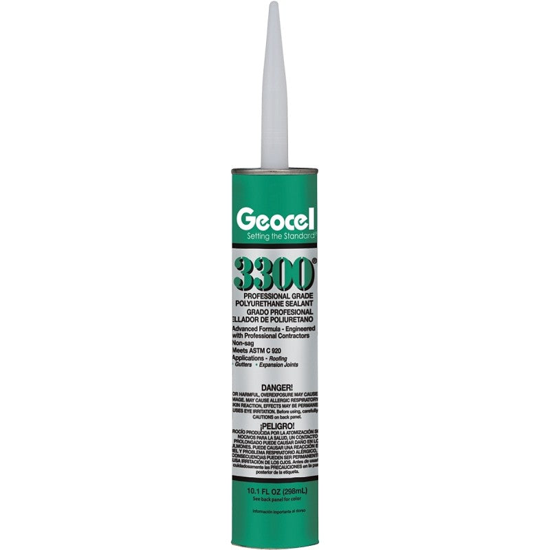 Geocel 3300 Series 68103 Polyurethane Sealant, Black, Liquid, 10.1 oz Cartridge