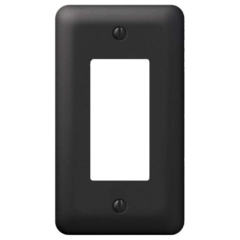 Amerelle Devon Series 935RBK Wallplate, 5 in L, 2-13/16 in W, 1-Gang, Steel, Black (Pack of 6)