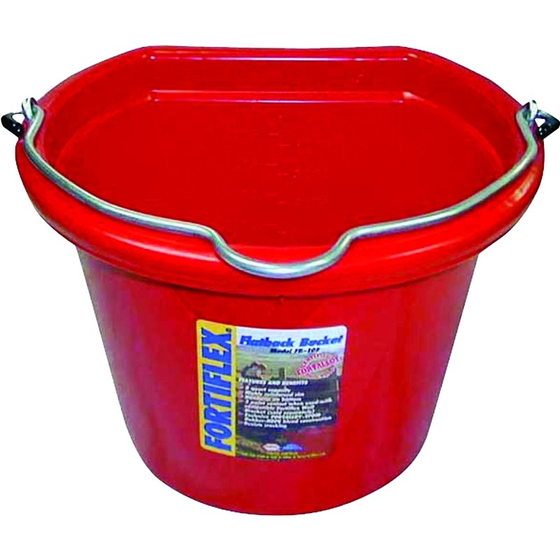 Fortex-Fortiflex FB-108 Series FB-108R Bucket, 8 qt Volume, Rubber/Polyethylene, Red