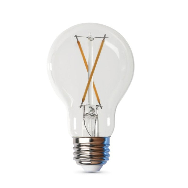 Feit Electric A1940CL927CA/FIL/4 LED Light Bulb, A19 Lamp, 40 W Equivalent, E26 Lamp Base, Dimmable, Clear