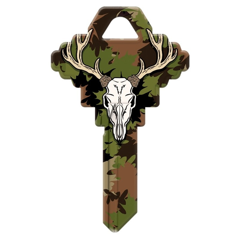 Hy-Ko 15005SC1-DEER Key Blank, Deer with Camo, Brass, For: Schlage SC1 Keyways, SC1 Key Number (Pack of 5)