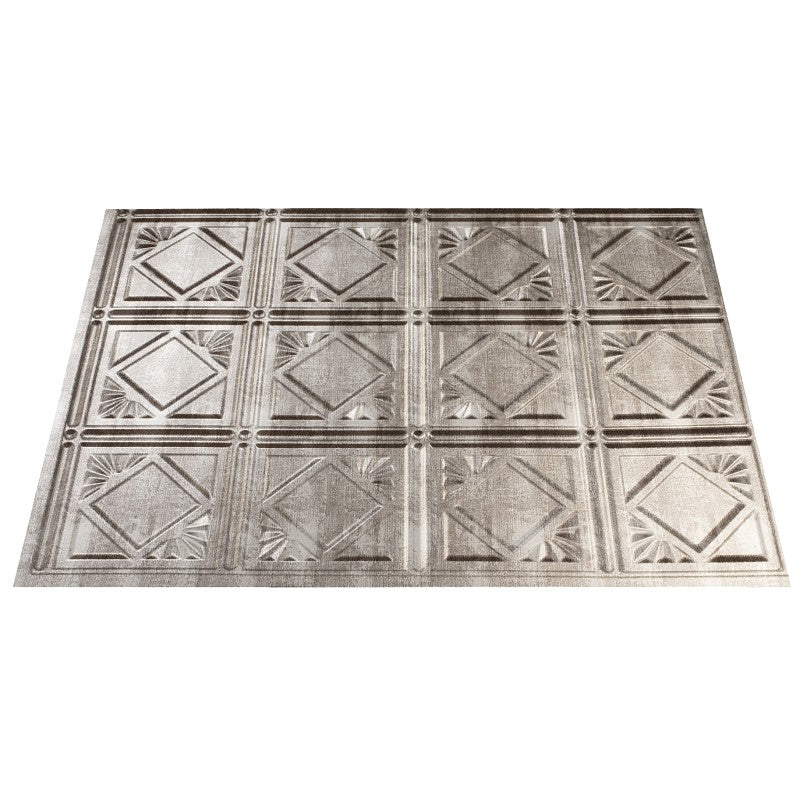 Fasade D6121 Backsplash Panel, 24 in L, 18 in W, Silver (Pack of 5)