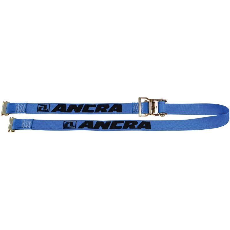 Ancra 48672-15 Logistic Strap, 2 in W, 20 ft L, Polyester, Blue, 1000 lb Working Load, Spring Actuated End