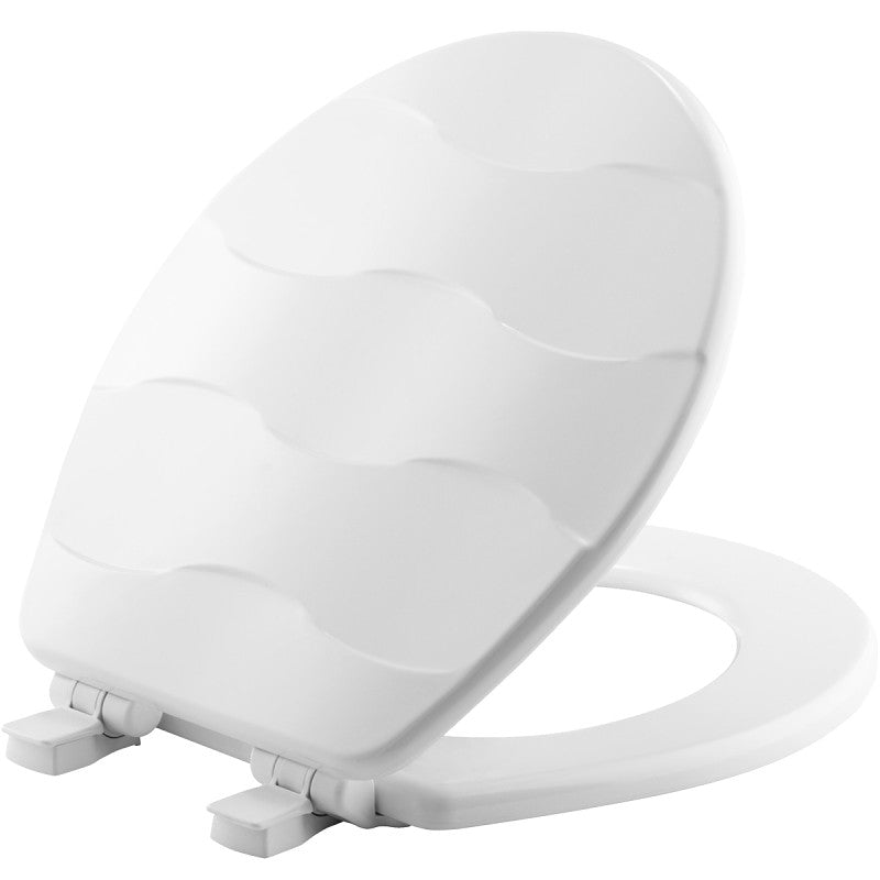 Mayfair 33SLOW 000 Toilet Seat, Round, Wood, Easy Clean and Change Hinge