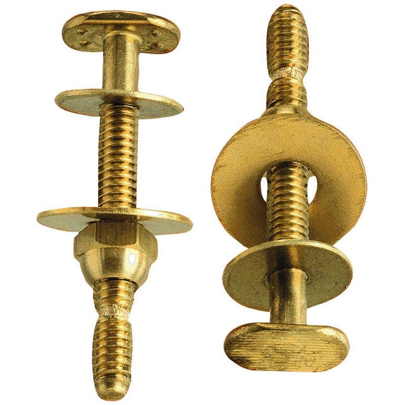 Plumb Pak PP830-49 Bolt Set, 1/4 x 2-1/4 in Dimensions, Snap-Off, Brass