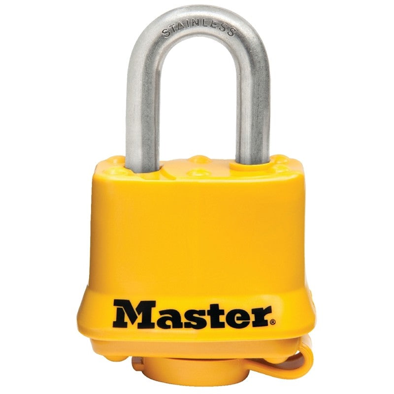Master Lock 315SSKADHC Padlock, 1-9/16 in W Body, Keyed Alike Key, 9/32 in Dia Shackle, 3/4 in H Shackle, Steel Body