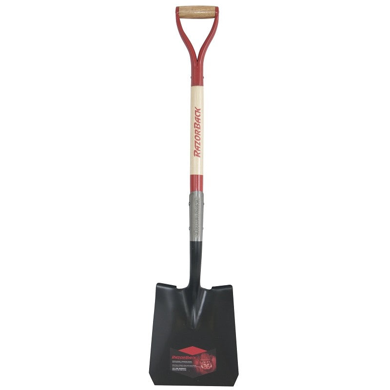 Razor-Back 2594300 Shovel, 9.62 in W Blade, Wood Handle, D-Grip Handle