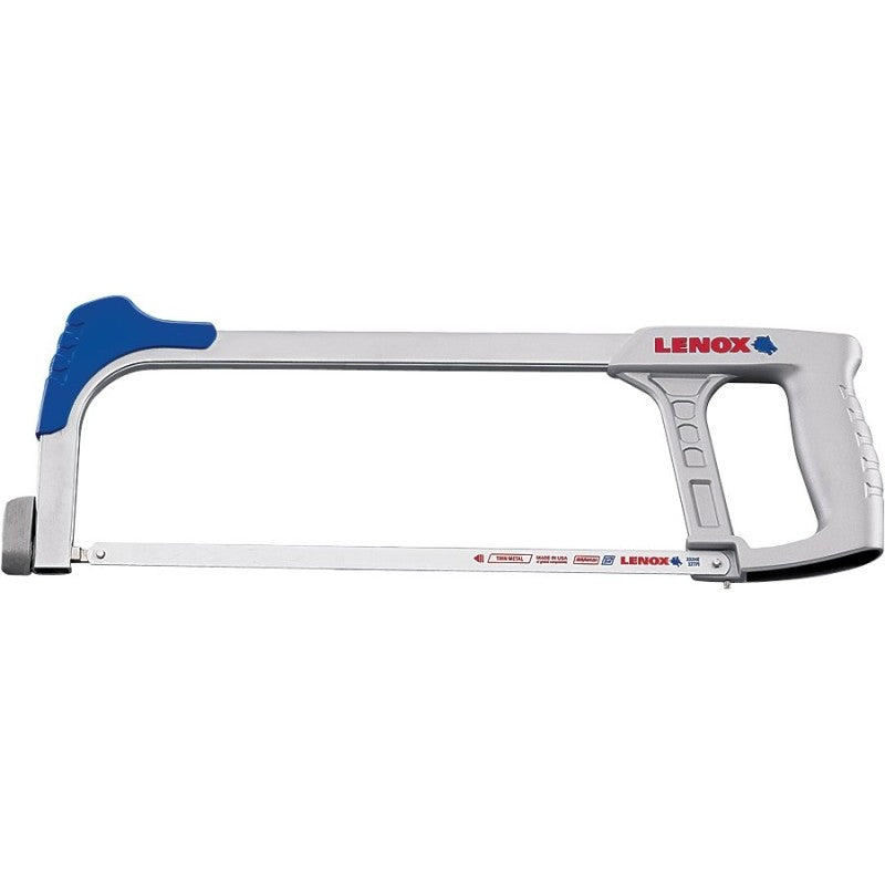 Lenox 1213188300 Hacksaw Frame, 12 in L Blade, 24 TPI, Steel Blade, 4 in D Throat, Ergonomic Handle, Zinc Handle