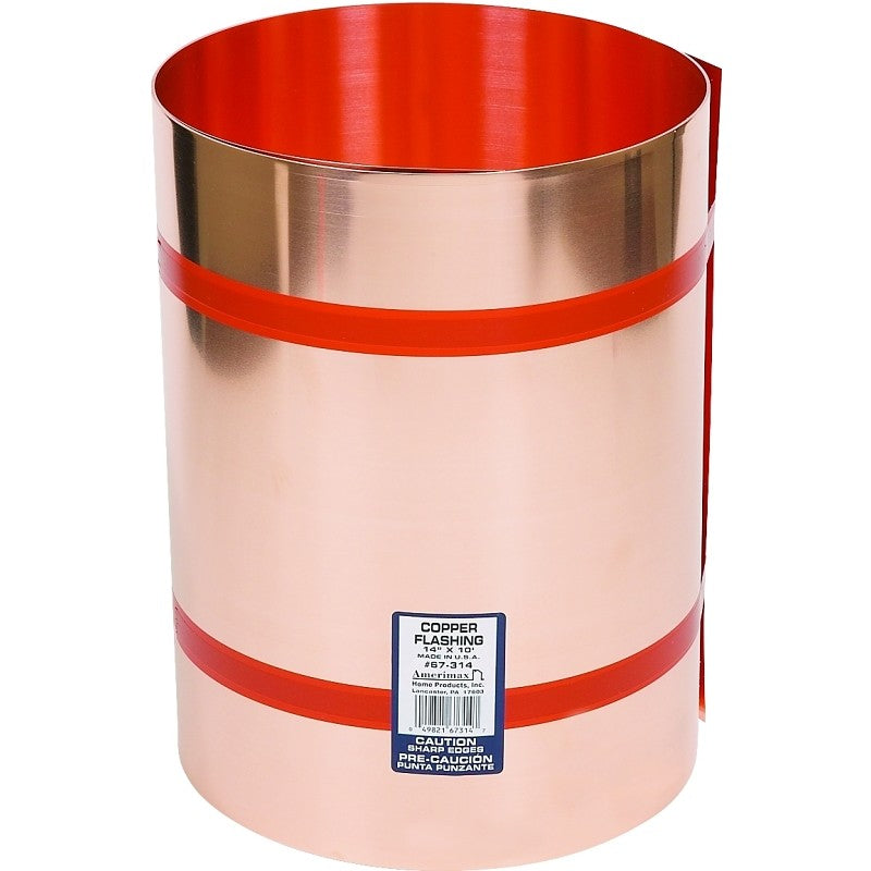 Amerimax 67314 Flashing Roll, 10 ft OAL, 14 in OAW, Copper