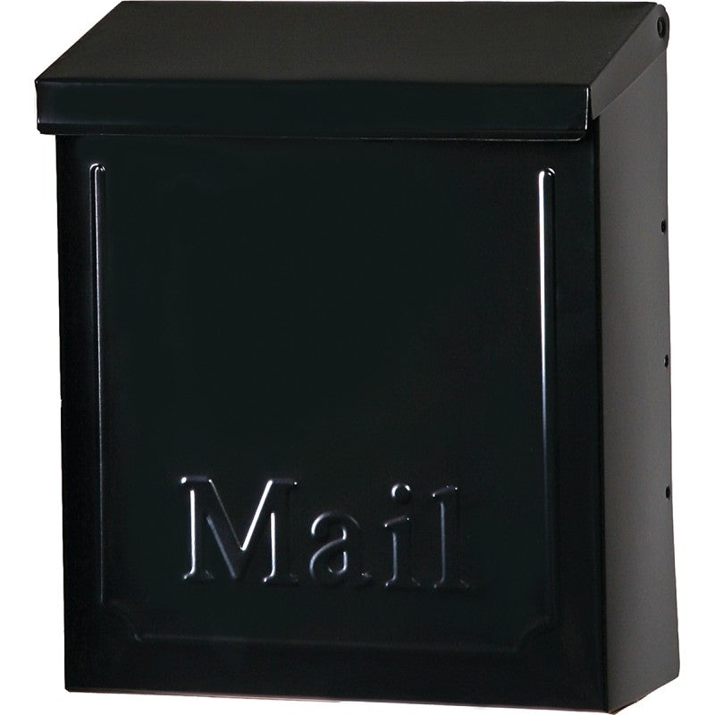 Gibraltar Mailboxes Townhouse THVKB001 Mailbox, 260 cu-in Capacity, Steel, Powder-Coated, Black, 8.6 in W, 4.1 in D
