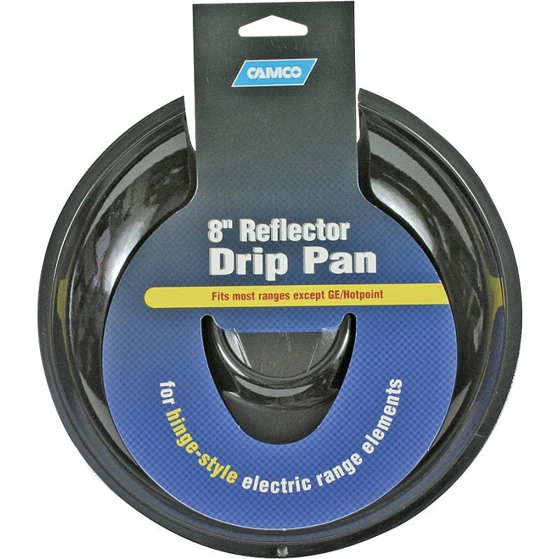 Camco USA 00433 Drip Pan, For: Hinge-Style Electric Range Elements and Only GE/Hotpoint Electric Ranges, 8 in Dia