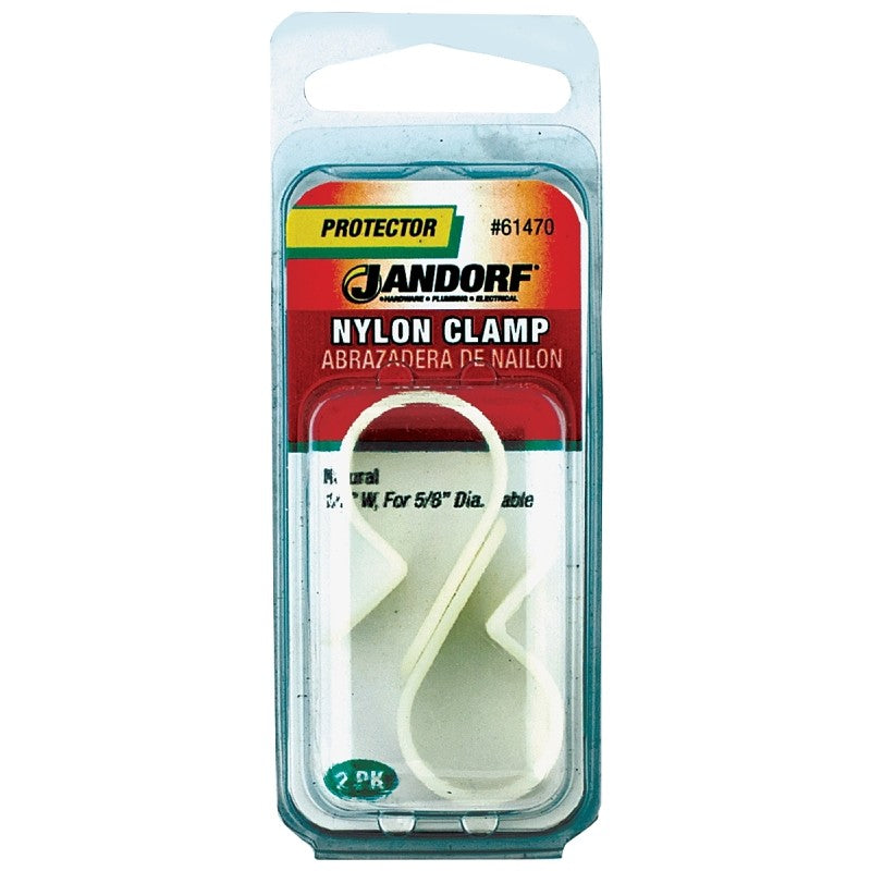 Jandorf 61470 Cable Clamp, 5/8 in Max Bundle Dia, 1/2 in W, Nylon, Natural