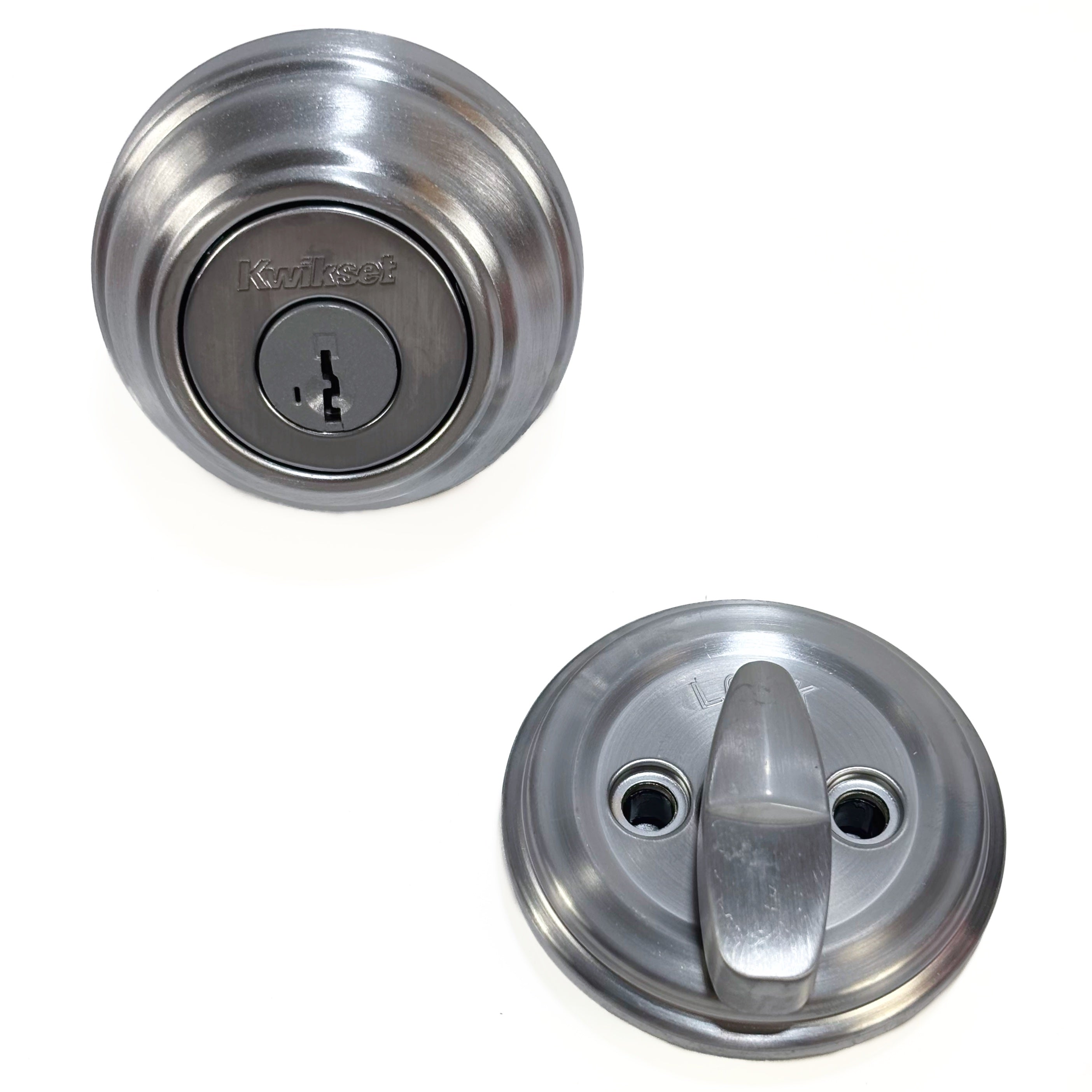 Single Cylinder Deadbolt Smartkey Satin Chrome Square Corner Strike