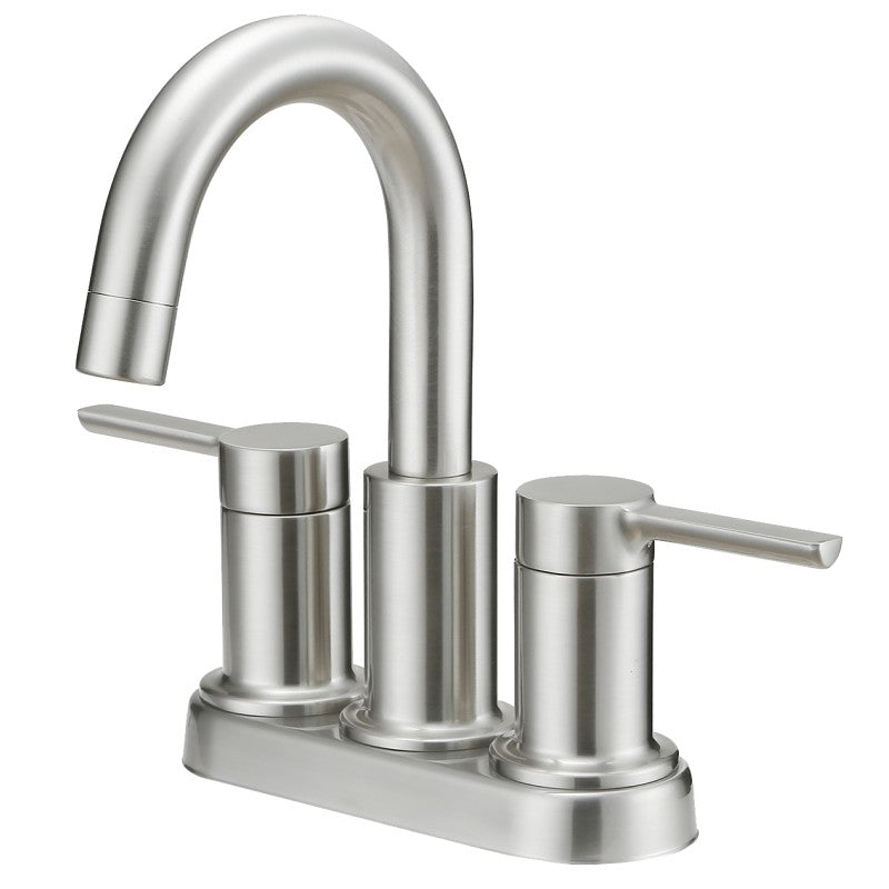 Boston Harbor TOBI22010009NP Lavatory Faucet, 1.2 gpm, 2-Handle, 3-Faucet Hole, Metal/Plastic, Brushed Nickel