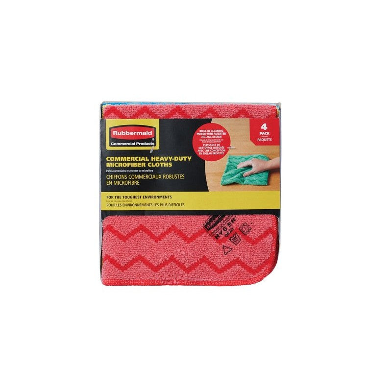 Rubbermaid 2190707 Cloth, 16 in L, 16 in W, Microfiber, Multi-Color