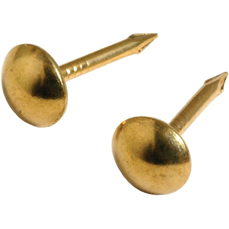 Hillman 122690 Furniture Nail, 7/16 in L, Brass, Round Head (Pack of 6)
