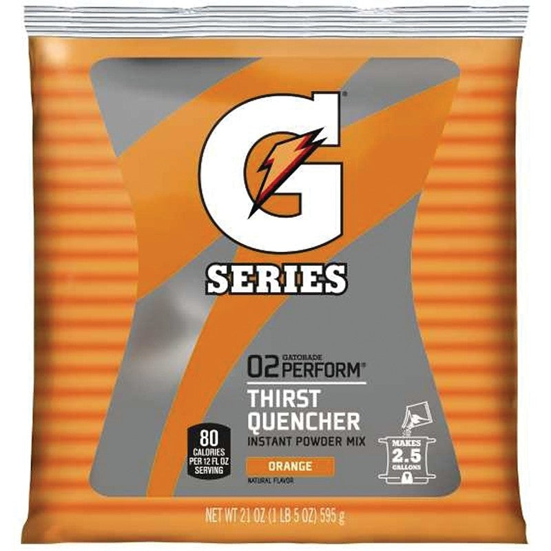 Gatorade 03970 Thirst Quencher Instant Powder Sports Drink Mix, Powder, Orange Flavor, 21 oz Pack (Pack of 32)