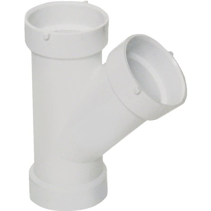 Canplas 192302L Pipe Wye, 2 in, Hub, PVC, White, SCH 40 Schedule
