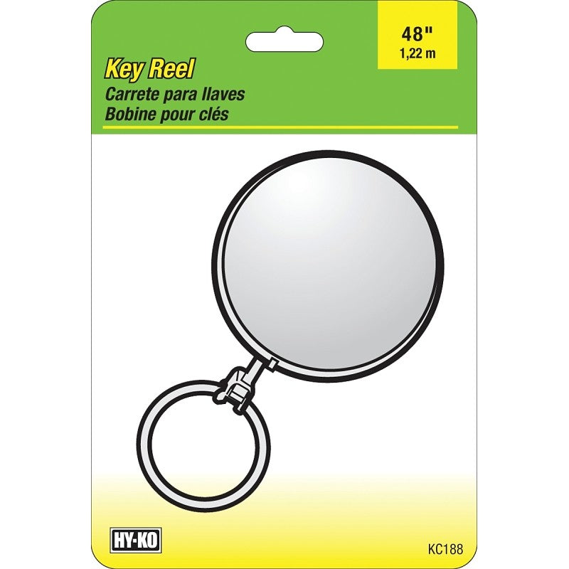 Hy-Ko KC188 Key Ring, 5-1/2 in L x 3-3/4 in W x 1/2 in H Dimensions, Chrome