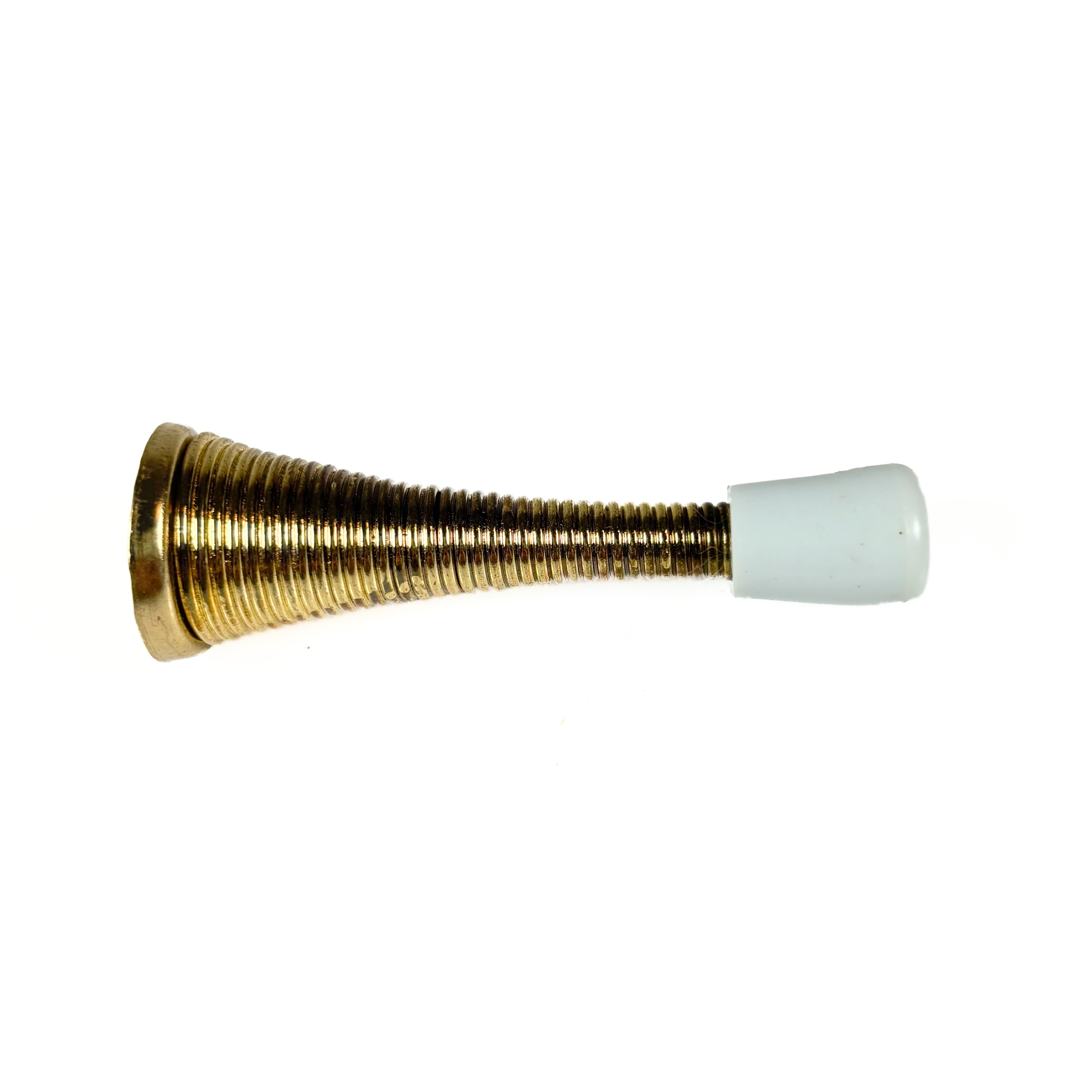 Heavy Duty Spring Door Stops 3 Inch Bright Brass 2 Pack (POS)